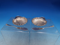 English Sterling Silver Pate Butter Set Shell Dishes 4-pc set in Box (#7429)