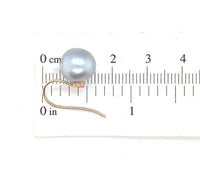 14k Yellow Gold 10mm Blue Akoya Cultured Pearl Earrings Jewelry (#J6127)