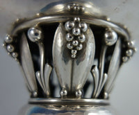 Georg Jensen Sterling Silver Bowl Footed with 3-D Leaves Applied Berries (#2788)