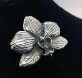 Sterling Orchid Flower Pin Pendant Signed "SZS" (#J5475)