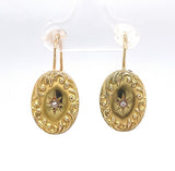 14k Yellow Gold Earrings with Rose Cut Genuine Natural Diamonds (#J6128)