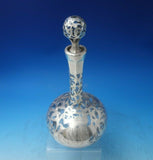 Gorham Glass Decanter with Sterling Silver Overlay Floral #S1127 11 1/2"(#5941)