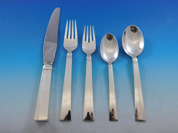 Blok by Georg Jensen Sterling Silver Flatware Set for 8 Service 40 Pcs Dinner