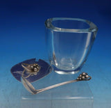E. Dragsted Danish Sterling Silver Cut Crystal Jelly Jar w/ Spoon #1775 (#6755)