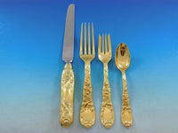 Chrysanthemum Gold by Tiffany Sterling Silver Flatware Set Service 82 pcs Dinner