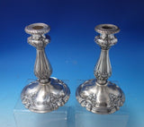 Florentine by Gorham Sterling Silver Candlestick Pair #A246 7 1/4" x 6" (#5609)