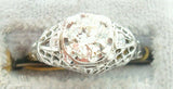 18K Gold European Cut .56ct Genuine Natural Diamond Filigree Ring (#C2360)