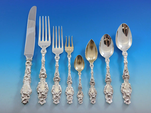 Lily by Whiting Sterling Silver Flatware Set for 8 Dinner Service 72 Pcs