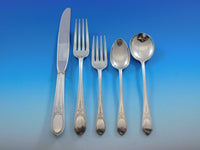 Early American Engraved by Lunt Sterling Silver Flatware Set 8 Service 46 pcs