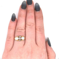 10k Yellow Gold Victorian Opal and Seed Pearl Ring (#J5517)