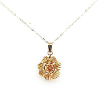 14k Yellow Gold Victorian Genuine Natural Diamond Lavaliere Pendant (#J5544)