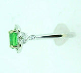 14k White Gold 1.05ct Tsavorite Genuine Natural Garnet and Diamond Ring (#J5127)