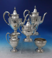 Rose Point by Wallace Sterling Silver Tea Set 5pc #4615-9 (#6476)