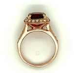 14k Rose Gold 2.46 Carat Genuine Natural Garnet and Diamond Ring (#J4794)
