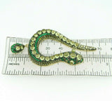 Large 14k Yellow Gold Genuine Natural Peridot Snake Pendant Enhancer (#J4464)