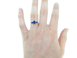 14K Gold Ring with Large 1.03ct Pear Shaped Genuine Natural Sapphire (#J555)