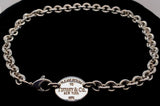 Tiffany and Co Sterling Oval Tag Chain Necklace Jewelry (#J5781)