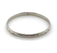 10k White Gold Wedding Band Ring Jewelry with Beaded Design Size 8.5 (#J5906)