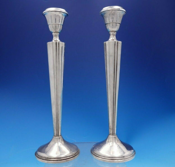 Otto Reichardt Sterling Silver Candlestick Pair Tall #360 9 7/8" Tall (#3919)