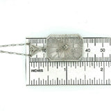 14k White Gold Art Deco Genuine Natural Rock Crystal Quartz Necklace (#J5364)