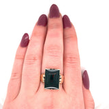 10k Yellow Gold Men's Large Genuine Natural Bloodstone Ring Jewelry (#J5679)