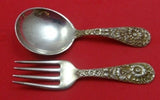 Repousse by Kirk Sterling Silver Baby Set 2-Piece 3 3/4" Original Antique