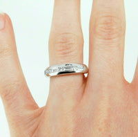 18k White Gold Ring with Round and Baguette Genuine Natural Diamonds (#J777)