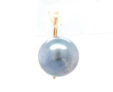 14k Yellow Gold 10mm Blue Akoya Cultured Pearl Earrings Jewelry (#J6127)