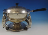 Joseph Heinrichs Silver over Copper Chafing Dish Hammered w/ 3-D Rabbits (#0746)