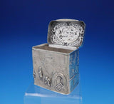 Maurice Freeman English Sterling Silver Tea Caddy w/ Hunting and Scenery (#3682)