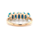 10k Yellow Gold Turquoise Five-Stone Ring Jewelry (#J5714)