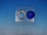 Rose Point By Wallace Sterling Silver Master Salt Dip with Cobalt Liner (#6521)