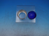 Rose Point By Wallace Sterling Silver Master Salt Dip with Cobalt Liner (#6521)