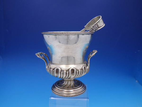 Italian Ice Bucket with Ice Tong 800 silver Shell Motif Vintage (#4295)
