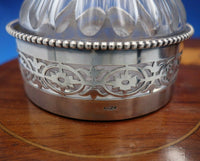 Goodnow and Jenks Sterling Silver Inkwell w/ Glass Inlaid Wood c.1893-1905 #4325