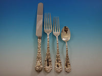 Chrysanthemum by Durgin Sterling Silver Flatware Set Service 107 Pcs K Monogram