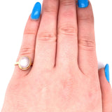 10k Yellow Gold Genuine Natural Moonstone Ring Pool of Light Jewelry (#J5286)