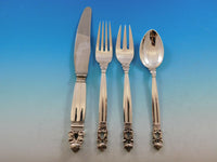 Acorn by Georg Jensen Danish Sterling Silver Flatware Set for 8 Service 64 pcs