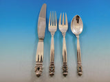 Acorn by Georg Jensen Danish Sterling Silver Flatware Set for 8 Service 64 pcs