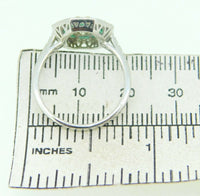 14k Gold .48ct Genuine Natural Diamond Ring with Emerald Halo (#J4137)