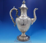 Ball Black and Co Coin Silver Tea Pot Engine Turned w/Raspberry Finial (#3982)