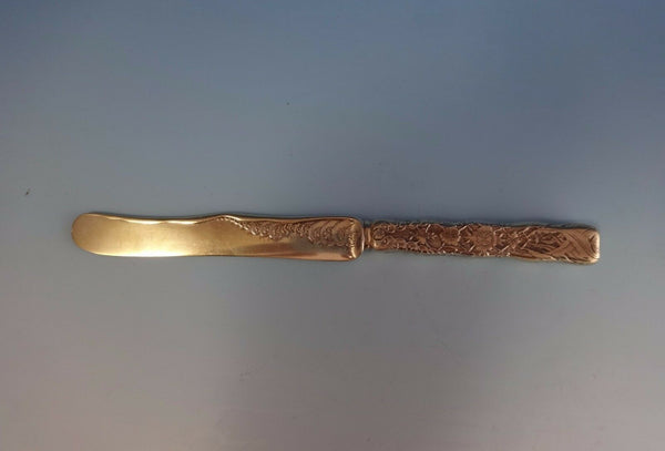Lap Over Edge Acid Etched by Tiffany & Co. Sterling Breakfast Knife w/Carnations