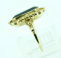 10k Yellow Gold 8.4 Carat Genuine Natural Garnet Ring with Flowers (#J1857)