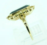 10k Yellow Gold 8.4 Carat Genuine Natural Garnet Ring with Flowers (#J1857)