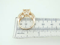 10k Rose Gold 2.85ct Genuine Natural Morganite and Pink Diamond Ring (#J4399)