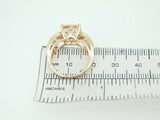 10k Rose Gold 2.85ct Genuine Natural Morganite and Pink Diamond Ring (#J4399)