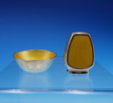 Michelsen Sterling Silver Salt Dip and Pepper Shaker Set w/Yellow Enamel (#3453)