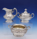 Imperial Chrysanthemum by Gorham Sterling Silver Tea Set 6pc (#3106) Antique