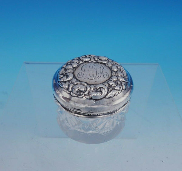Hamilton and Diesinger Sterling Silver Dresser Jar with Glass Floral (#3369)