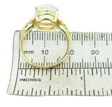14k Gold 4.8ct Rainbow Genuine Natural Moonstone Diamond Ring Jewelry (#J4726)